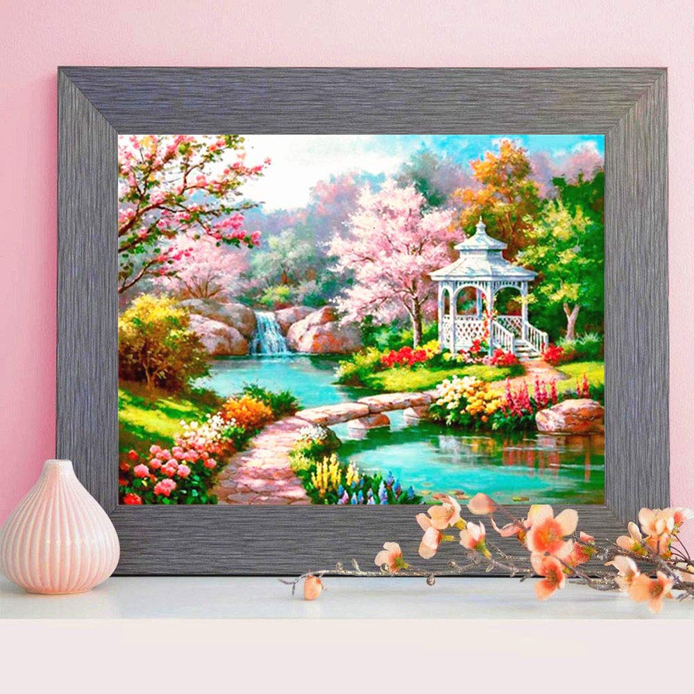 3 Pack 5D Diamant Schilderij Ronde Volledige Boor Kits Berg Landschap Diamant Art Schilderen Strass Borduurwerk Kruissteek Mozaïek Patroon Canvas Craft voor Thuis Kamer Muur Decor 50x80cm/20x32inch