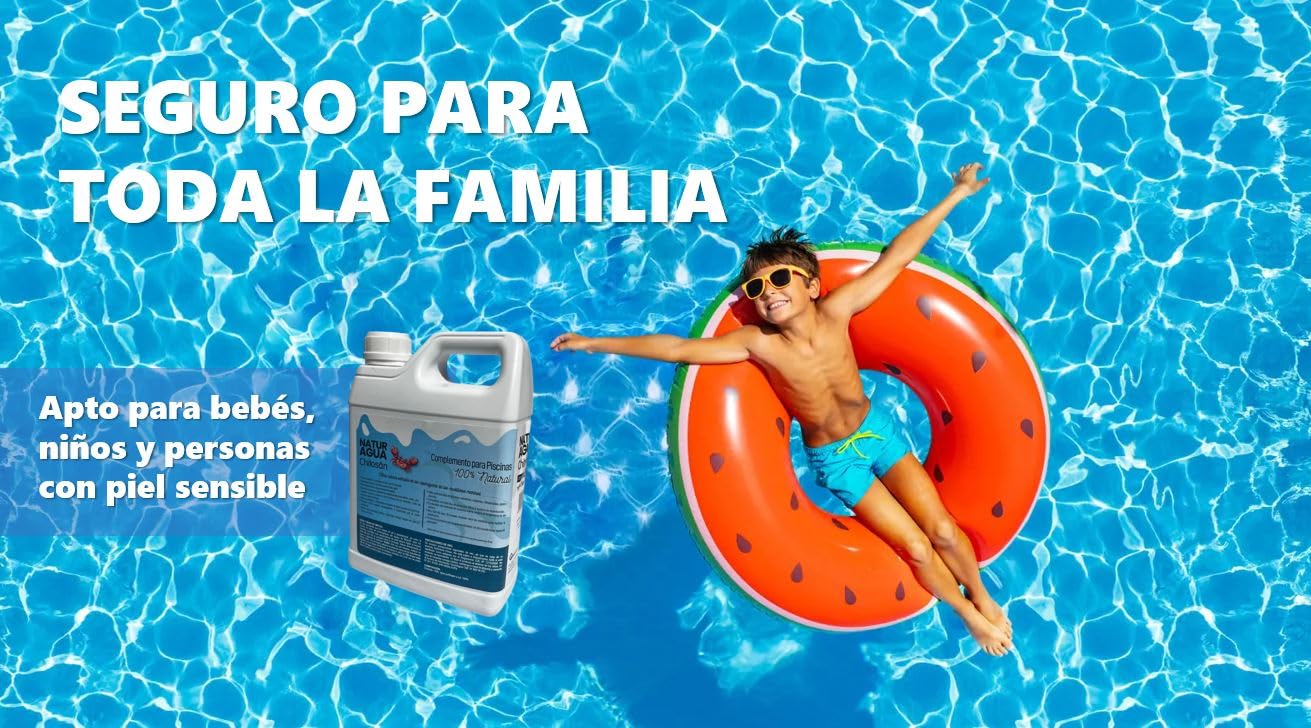 Floculant naturel piscine 5 l avec chitosan, clarifiant biodégradable, élimine la turbidité et les déchets organiques, eau cristalline sans produits chimiques, améliore la filtration