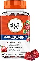 Align Probiotic Gummies for Bloating Relief & Digestion Support - Strawberry Flavored with Vitamin B12, 60 Count