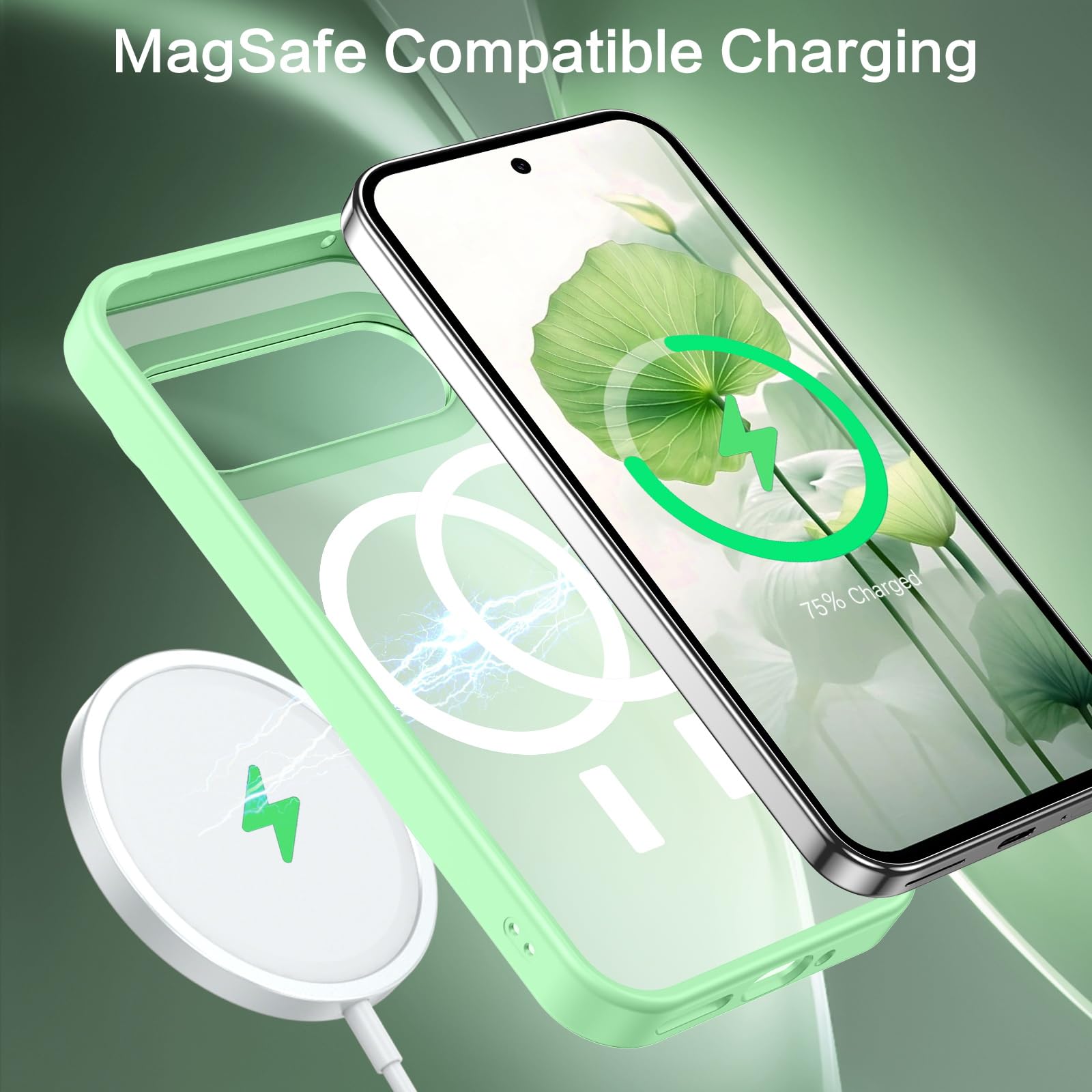 GaoBao Custodia Per Google Pixel 10 Pro XL Con Glitter E Magneti - Trasparente, Compatibile MagSafe, Antiurto - 2
