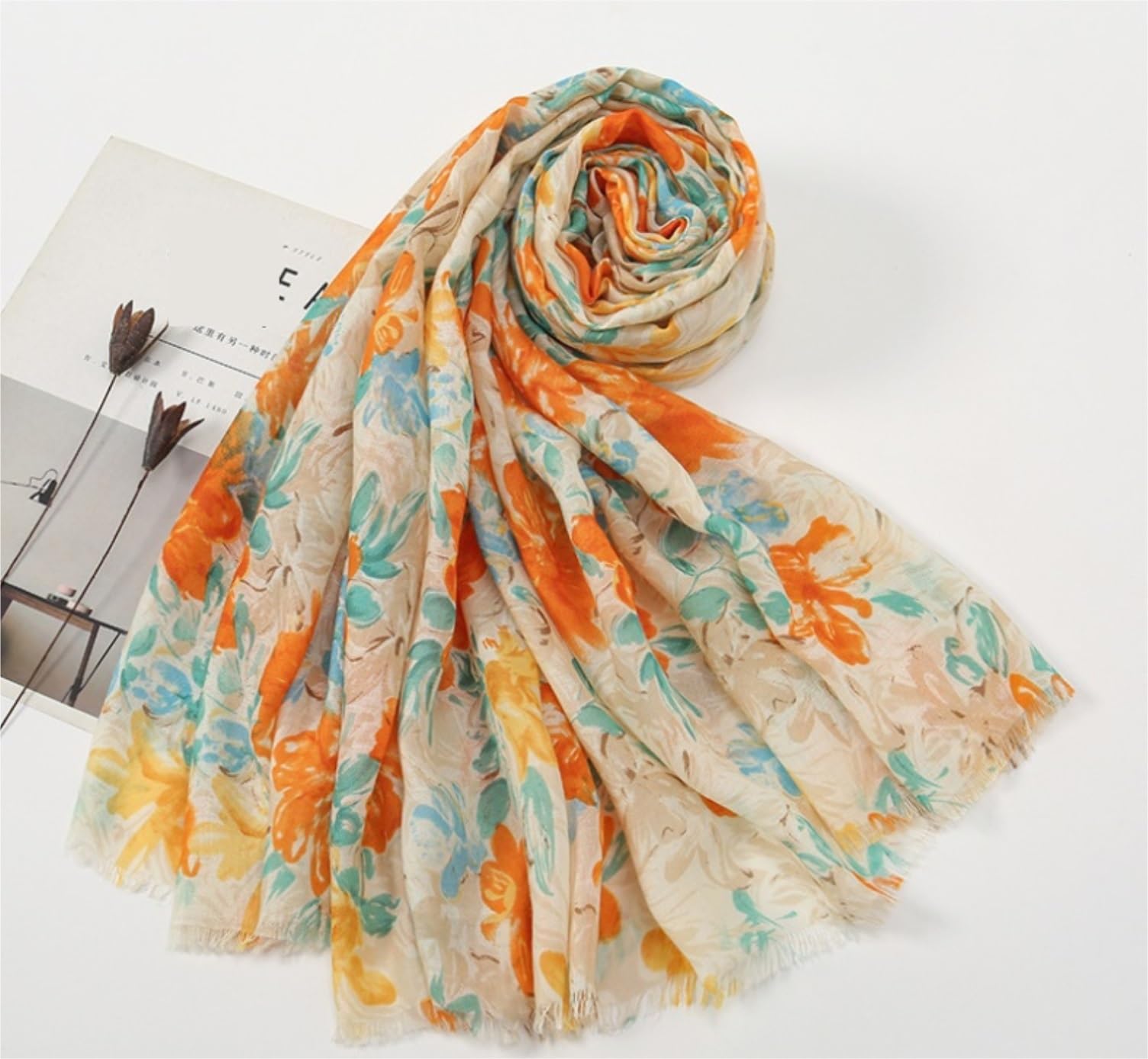 sciarpe, Sciarpa avvolgente in poliestere unisex multicolore 180x90 cm