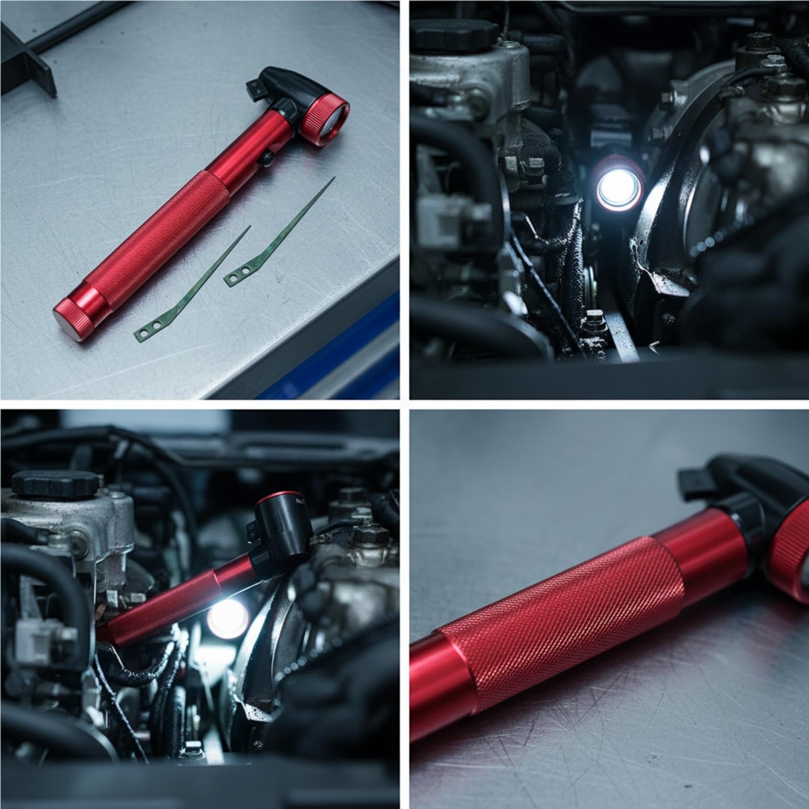 Hell pektionslampe mit Sonden, Kurz | beleuchtet, Arbeitsleuchte, Geriffelt, Taschenlampe, für Motorraum, Kfz-Mechaniker