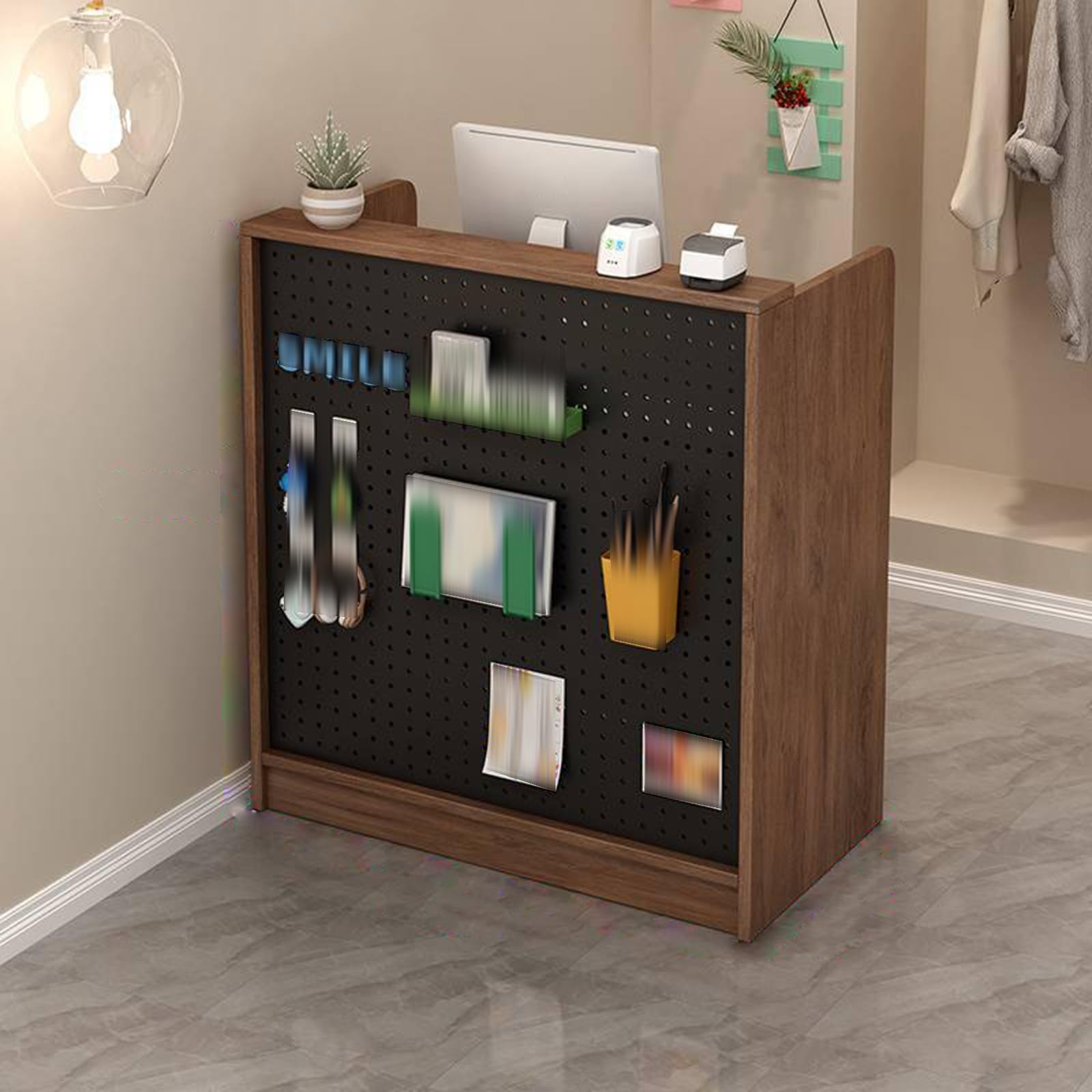 Comptoir de réception avec tiroirs de rangement et panneaux de caisse magasin 60cm