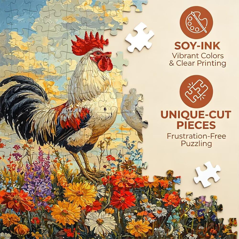 Puzzle 3000 elementów, puzzle dla dorosłych kwiaty artystyczne kurczak puzzle, gra puzzli, drewniane układanki, niemożliwe klasyczne układanki, do gry edukacyjnej wyzwanie zabawki, układanki rodzinne