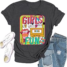80s Shirt for Women Retro Vintage 80s Party Tshirt Girls Just Wanna Have Fun Tee Tops