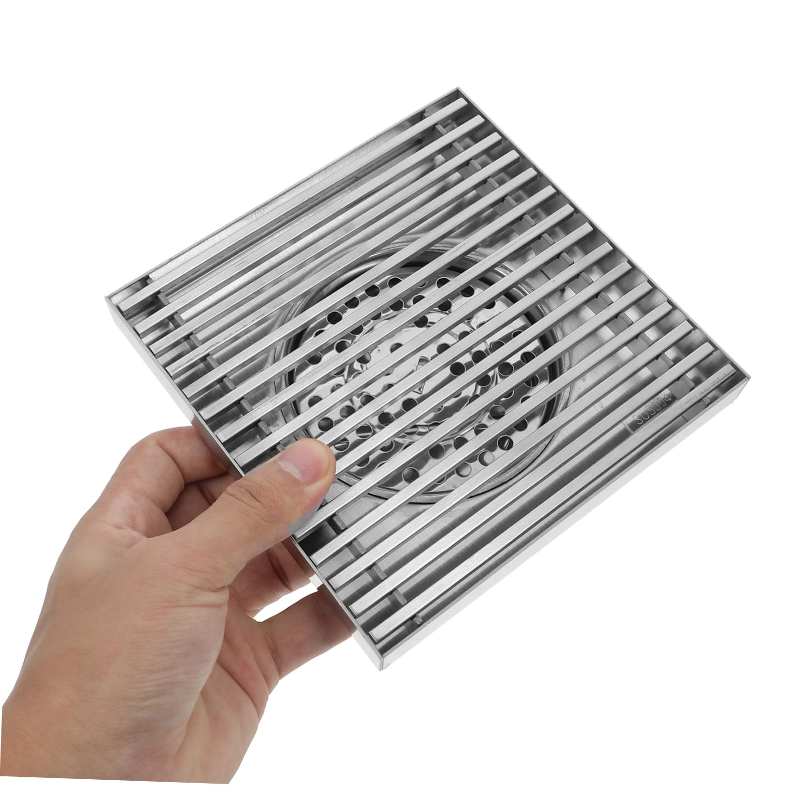 NUOBESTY Desagüe De Suelo De Acero Inoxidable para Patio Grande Cuadrado Colector De Pelo Rejilla De Ducha para Baño y Suelo para Duchas Al Aire