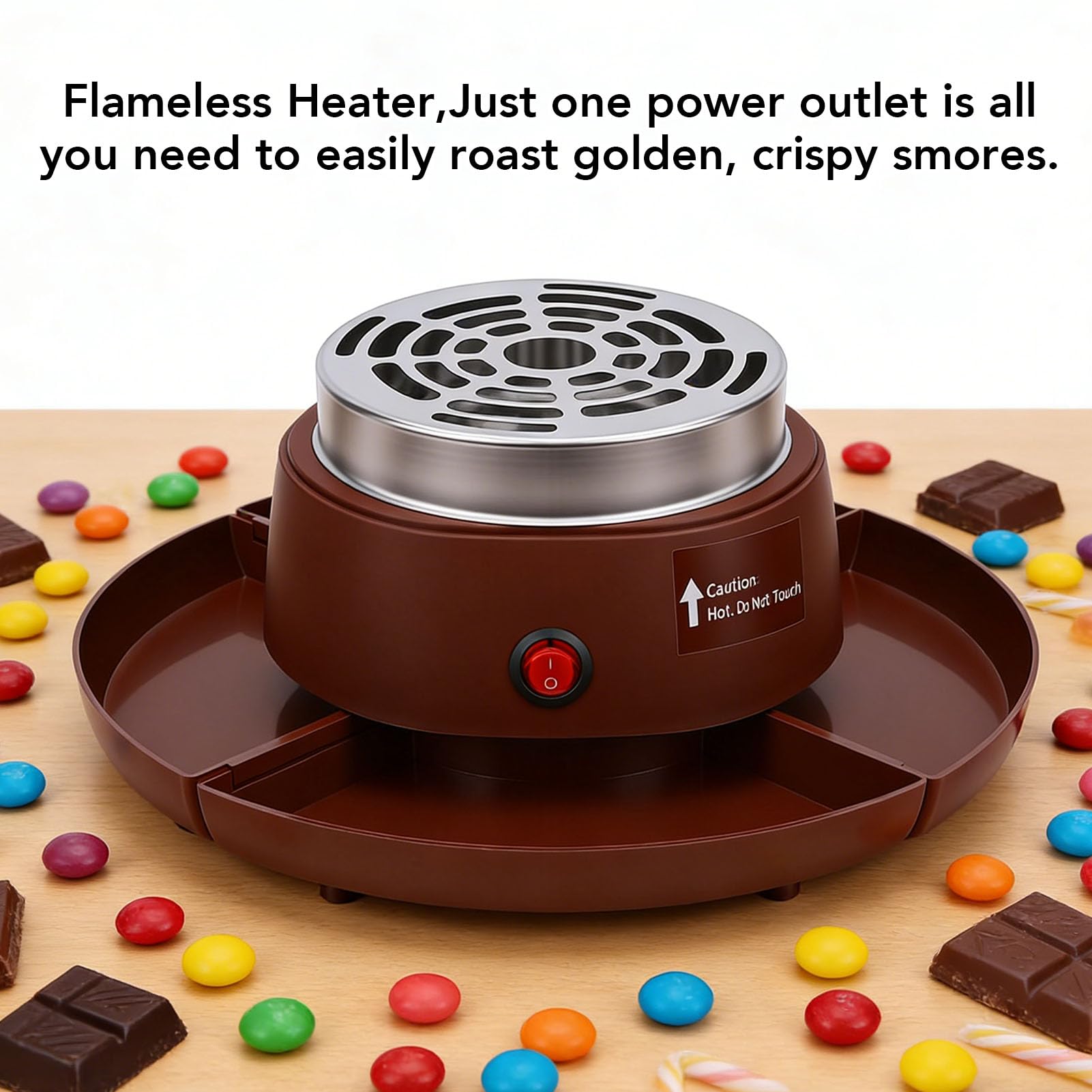 Greensen 2 in 1 Elektrischer Smores Maker Tisch Röster Schokoladenfondue Topf 4 Röstgabeln EU-Stecker 220 V