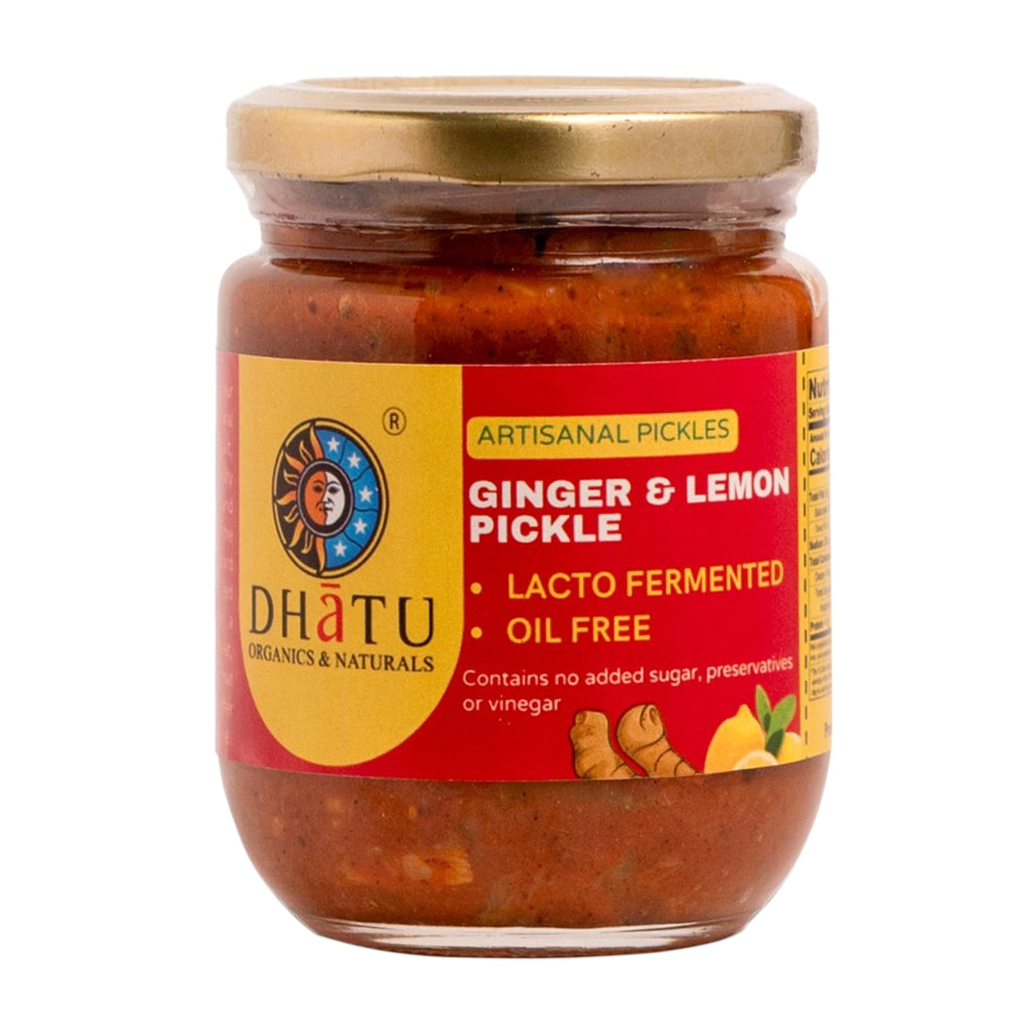 Dhatu Organics Oil Free | Fermented Pickle | Improves Digestion | Probiotic | No Preservatives (250g, Oil Free Ginger Lemon Pickle)-image-36