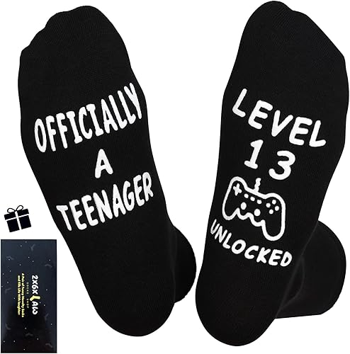 ZXGXLAW Regalos de cumpleaños para niños y niñas de 13 años, calcetines divertidos para juegos de Navidad para adolescentes de 13 años
