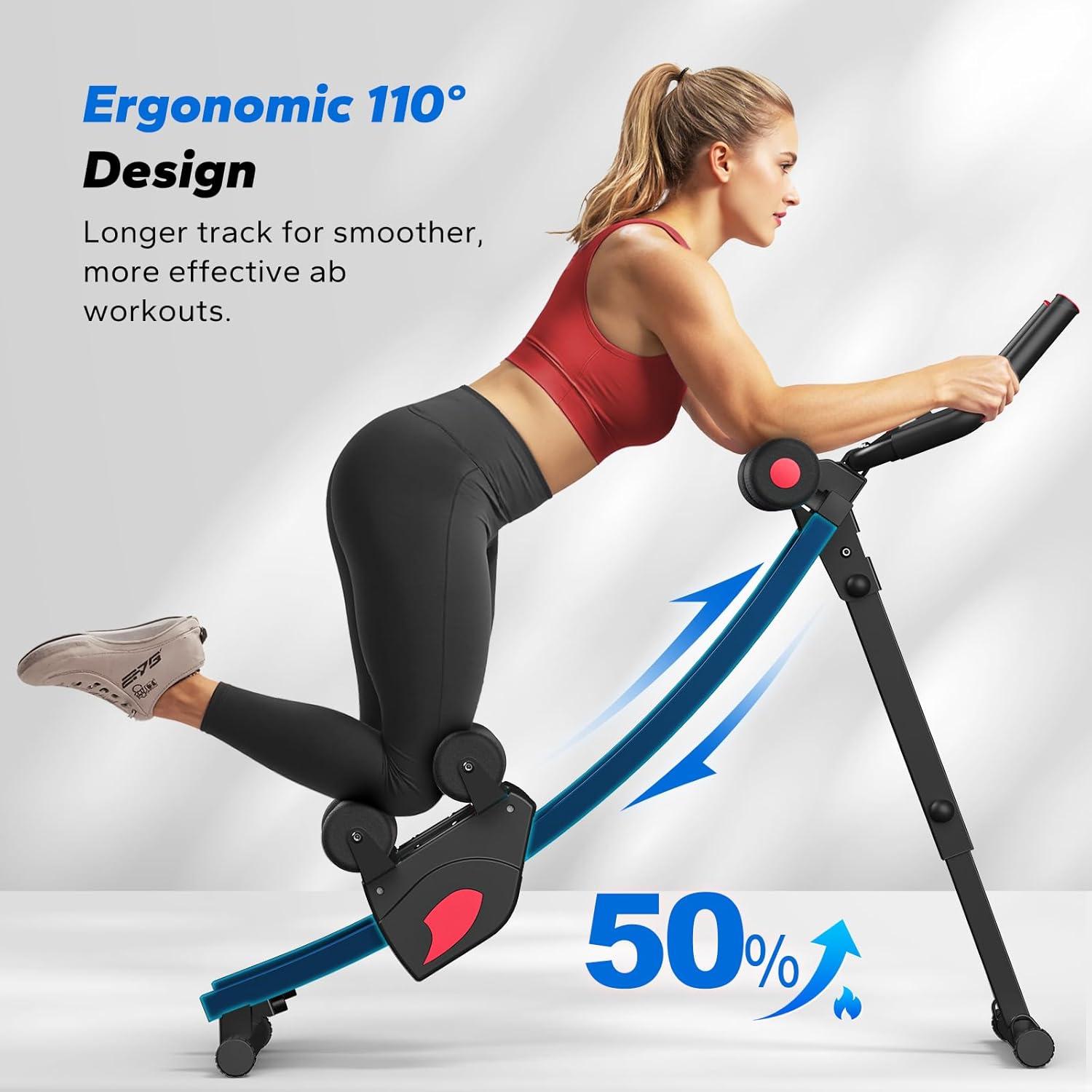 MERACH Ab Machine, Adjustable Ab Trainer Machine, AB Workout Equipment for Home Gym, Independent Dual Tracks for Mountain Climber, Foldable for Home Exercise, Load Capacity 440 LBS