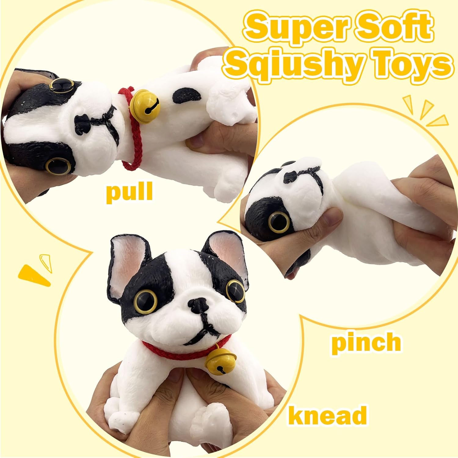 Hand Painted Dog Squishy Toys，Big Cute Ultra Soft Squeeze Fidget Toys for Stress Relief ,Kawaii Squishies Sticky Animal Toys for Adults Kids,Decompression Sensory Balls Toys for Autism - Image 2
