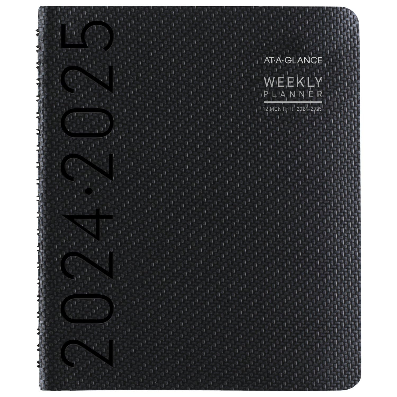 AT-A-GLANCEPlanner 2024-2025 Academic, Weekly & Monthly, Half-Hourly Appointment Book, 8-1/4" x 11", Large, Monthly Tabs, Flexible Cover, Contempo, Graphite (70957X45)