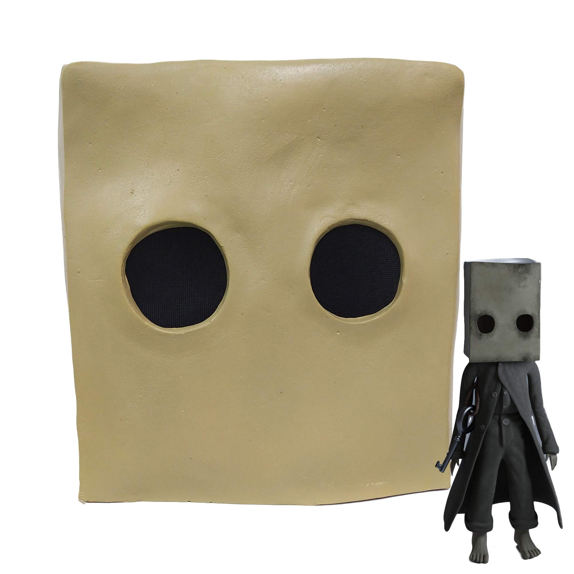 Little Nightmares 2 Mono Latex Game Mask Cosplay Party Costume Halloween Props Yellow