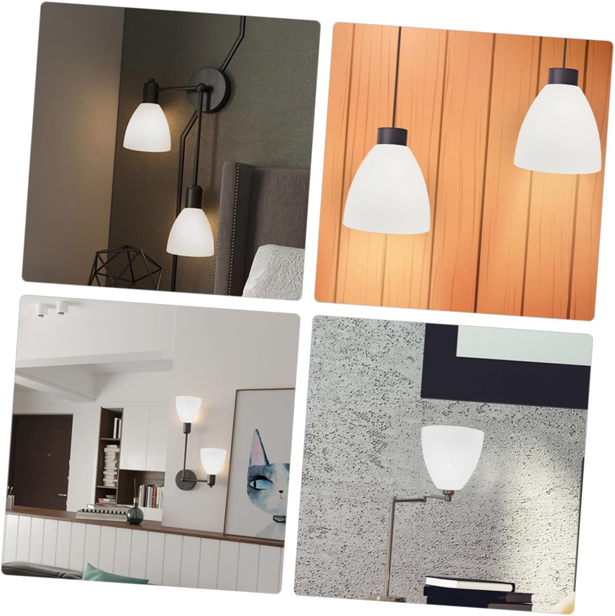Cabilock 2pcs Replacement Shades for Lamps Frosted Glass Lampshade Decorative Glass Lampshade for Ceiling Lamp