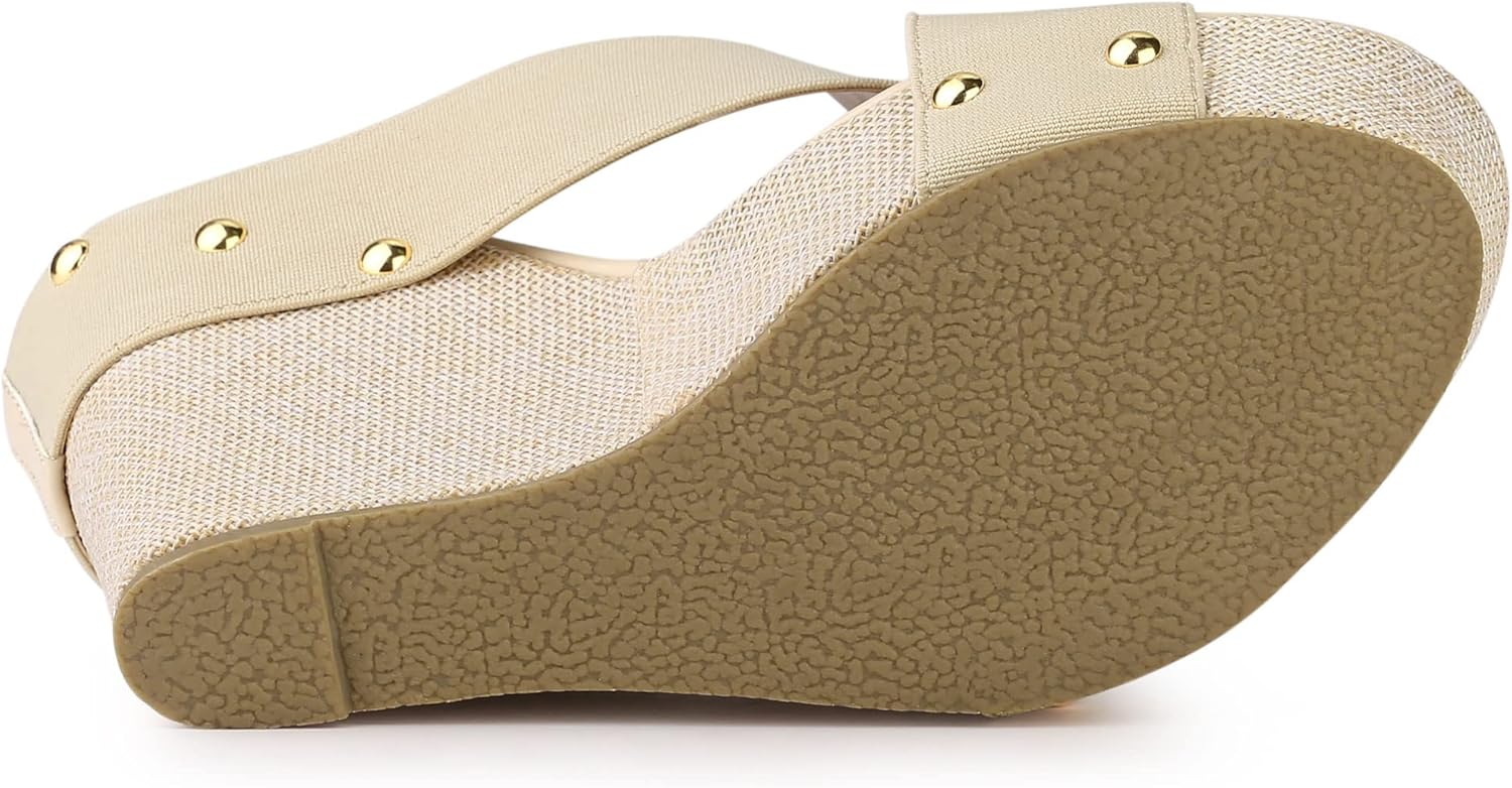 Allegra K Women's Platform Slide Wedge Sandals - Image 5