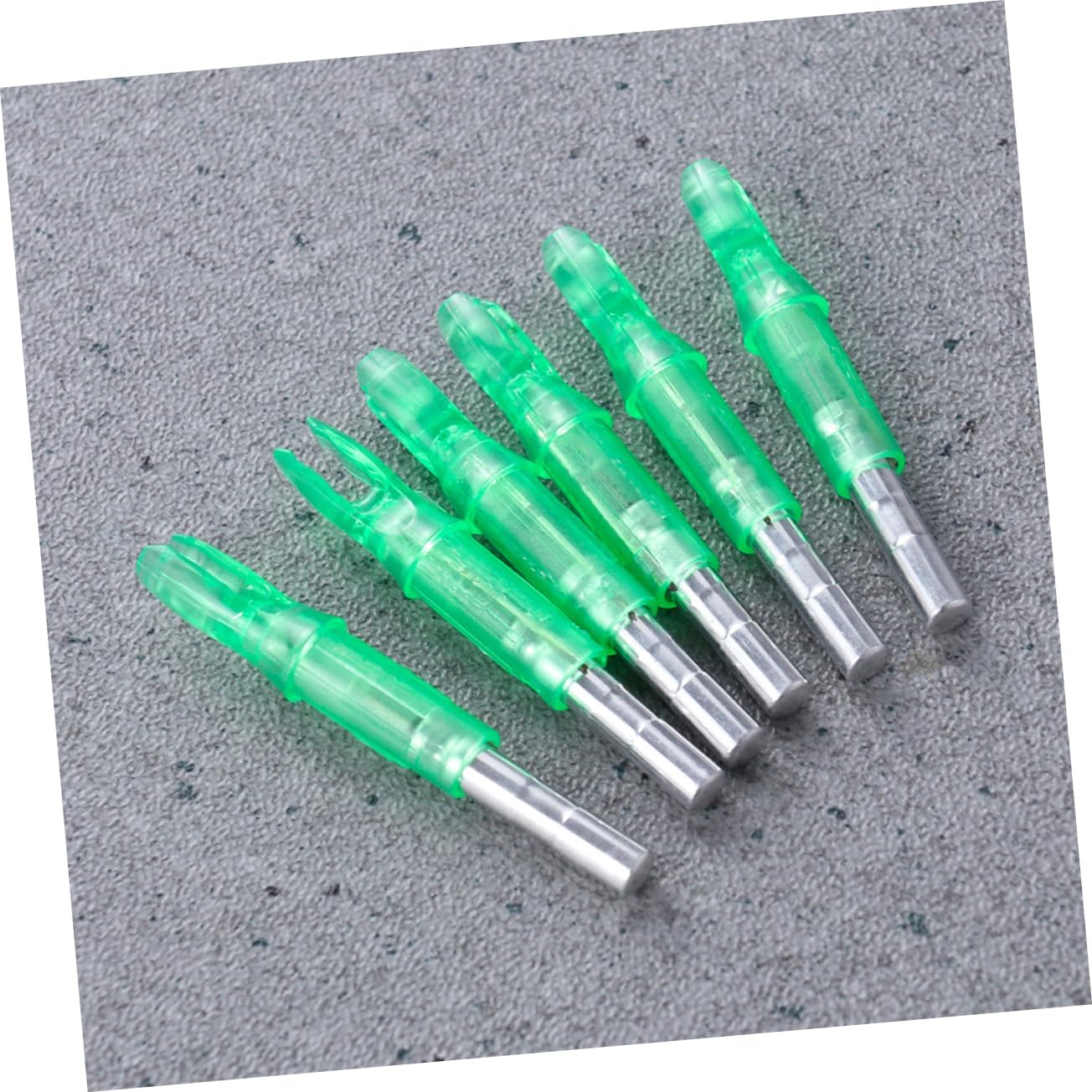 Abaodam 12Pcs Green LED Lighted Arrow Tails for Arrow Shaft Durable Bow Accessories for Hunting Design Continuous Hour Use Easy Tracking Day Night