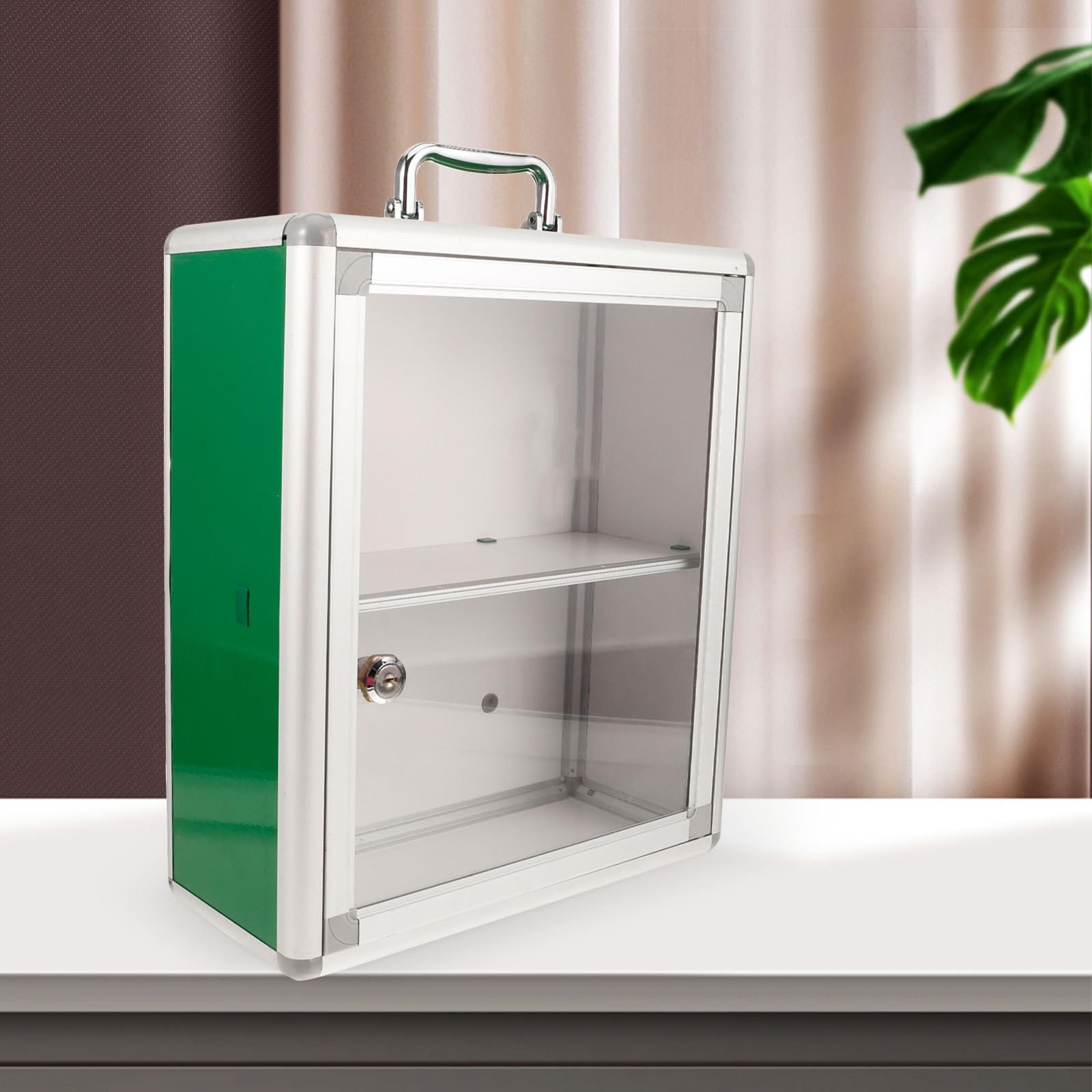 Botiquín Gran Capacidad Montado en Pared Material Acrílico y Aleación de Diseño Transparente y de Espacio de Primeros Auxilios para Oficina y Automóvil