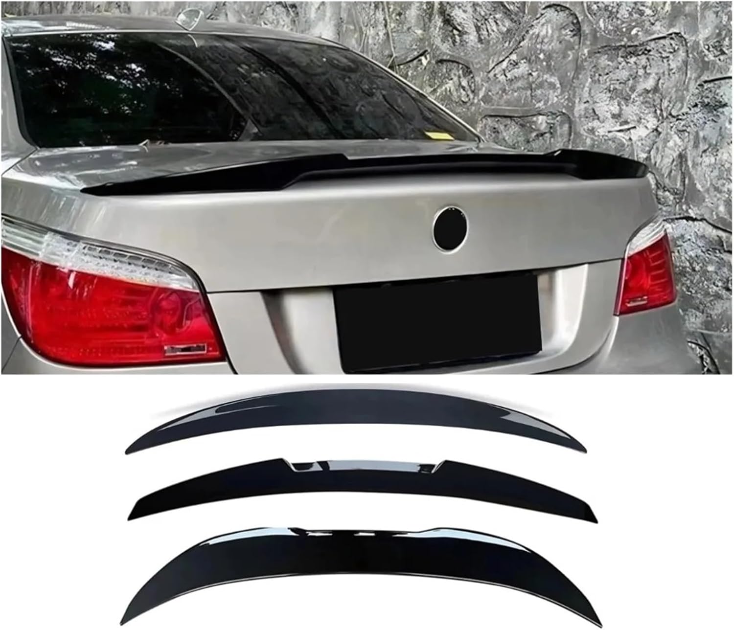 Rear Sport Spoiler Wing Tail Air Deflector Airfoil Tuning Accessories Body Kit Trim Refit Styling Compatible for BMW 5 Series E60 2003-2010(Glossy Black2)