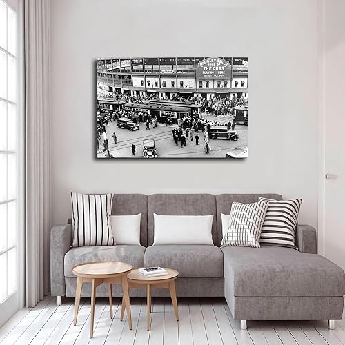 Miniatura 3 de Póster deportivo de béisbol Wrigley Field Photo Chicago Cubs Baseball Sports Poster Wall Art Art Wall Art Impreso para decoración del hogar, regalos