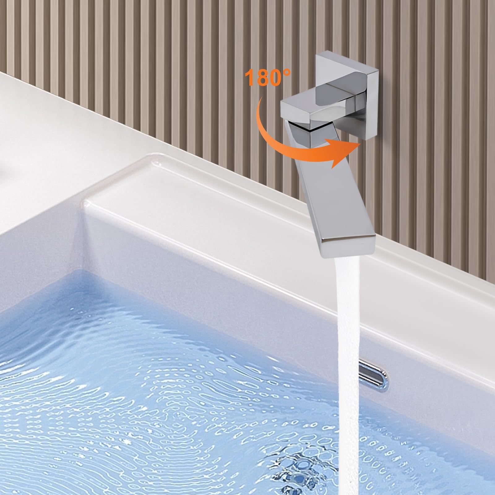 Boccetta per vasca da bagno da 1/2 pollici, cromato, girevole a 180°, con spruzzatore a nido d'ape, antiruggine, per cucina, bagno, lavanderia, ristorante