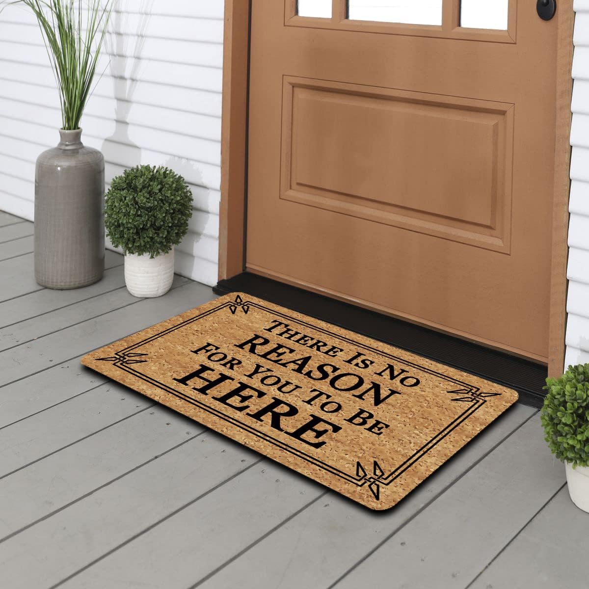 Funny Mat Welcome There Is No Reason For You To Be Here Entrance Welcome Rugs (23.6 X 15.7 inch) Non-Woven Fabric Top With a Anti-Slip Rubber Back Hello Doormat Domestic Presents Indoor Front Rugs