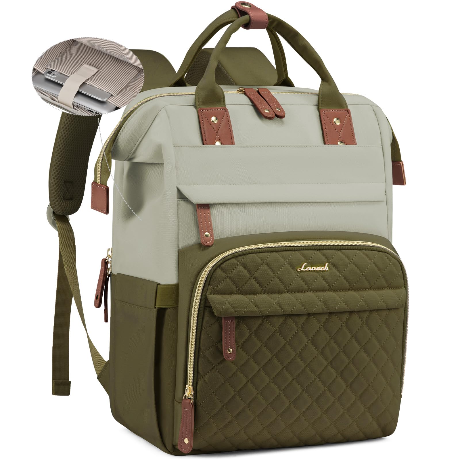 LOVEVOOK Laptop Backpack for Women, 17.3'' Waterproof Nurse Bag Teacher Work Backpack Purse for Women, Travel Computer Backpack for College Office Business Ladies