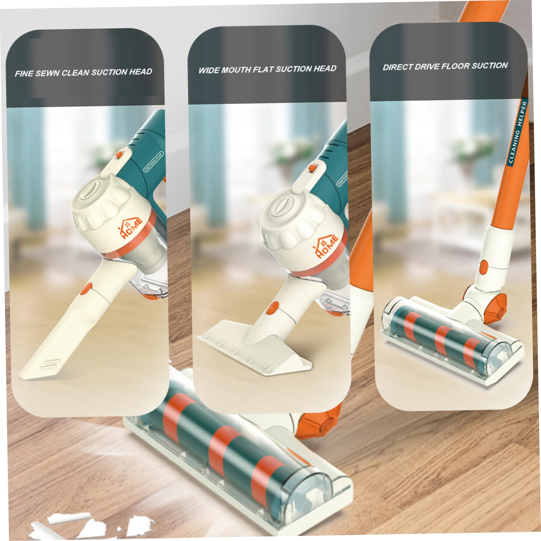 Aspirapolvere per bambini senza fili Aspirapolvere per bambini da appendere alla parete Batteria Realistica funzionante alimentato interattivo Legame genitore-figlio Set per la pulizia del bambino