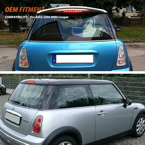 Miniatura 6 de ADIIL Lente transparente rojo brillante 8-LED 3rd freno stop luz trasera kit compatible con 2002 2003 2004 2005 2006 Mini Cooper OEM lámpara de