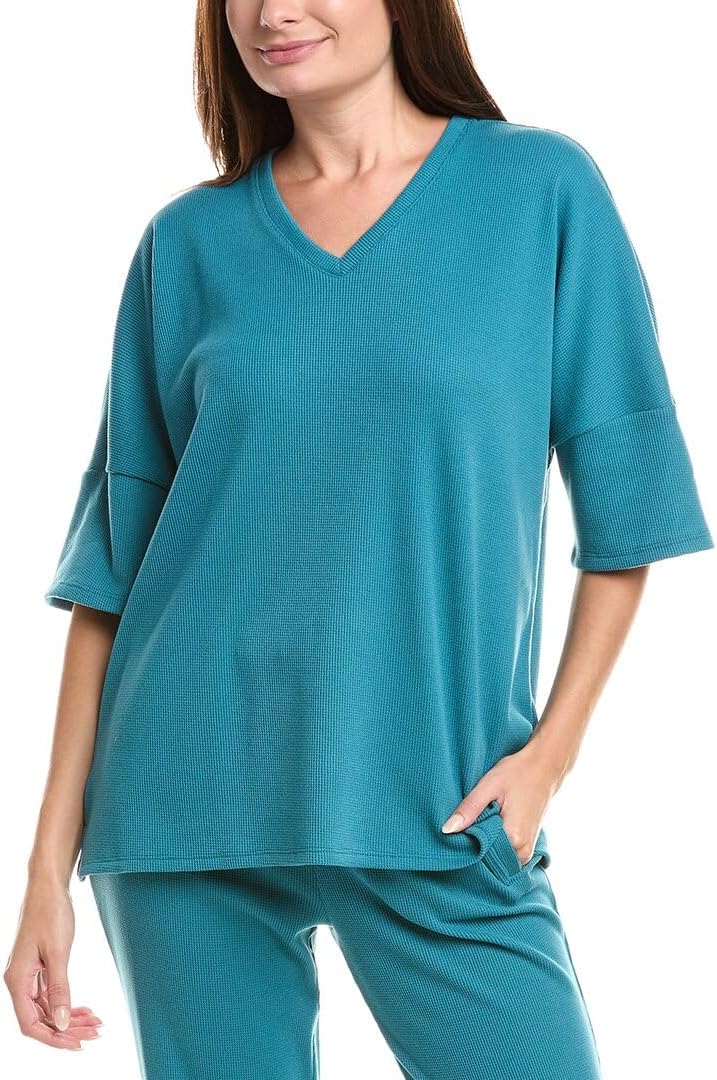 N Natori Women's Tranquility - Waffle V Neck Top Length 27"