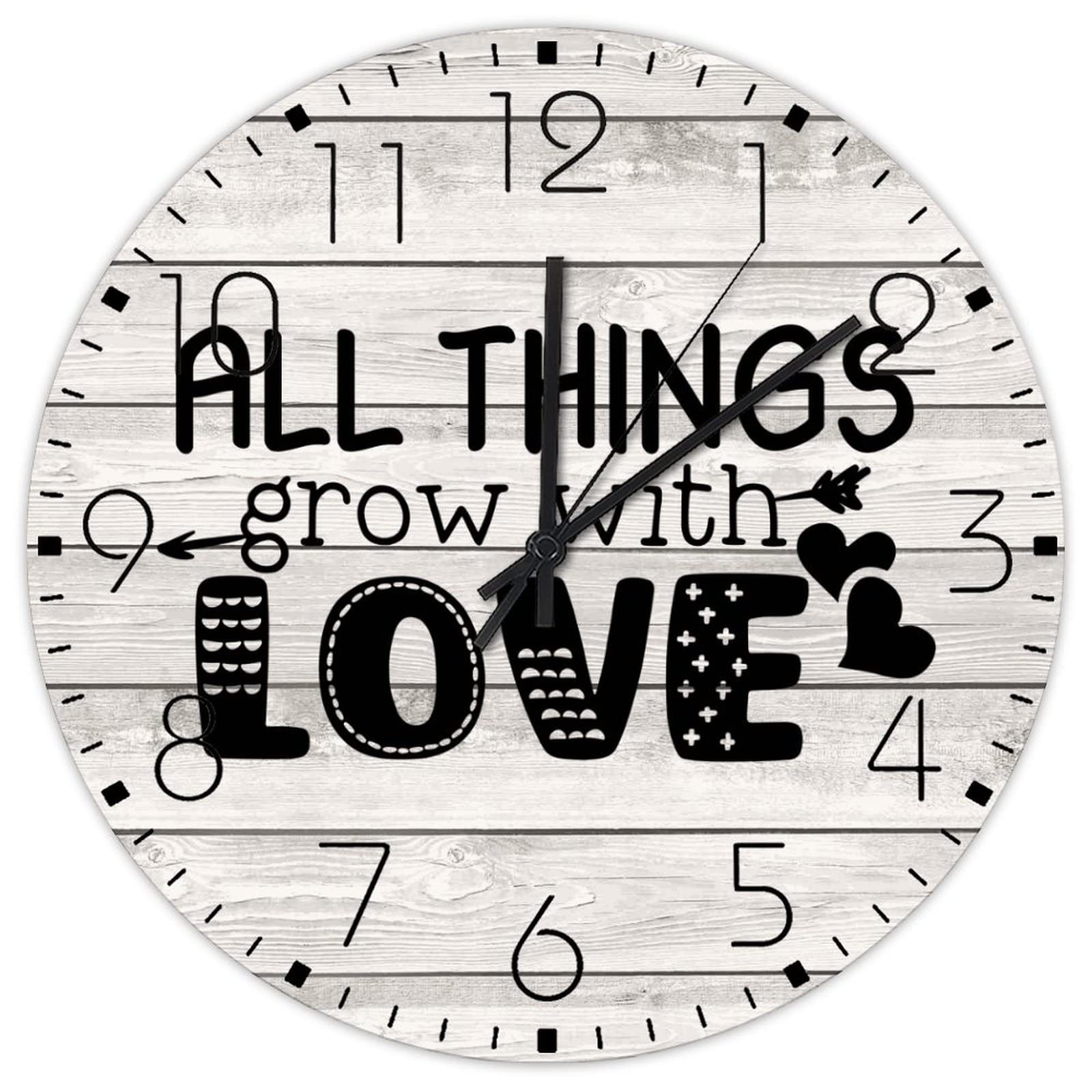 Horloge murale silencieuse sans tic-tac à pile 38 cm pour décoration vintage