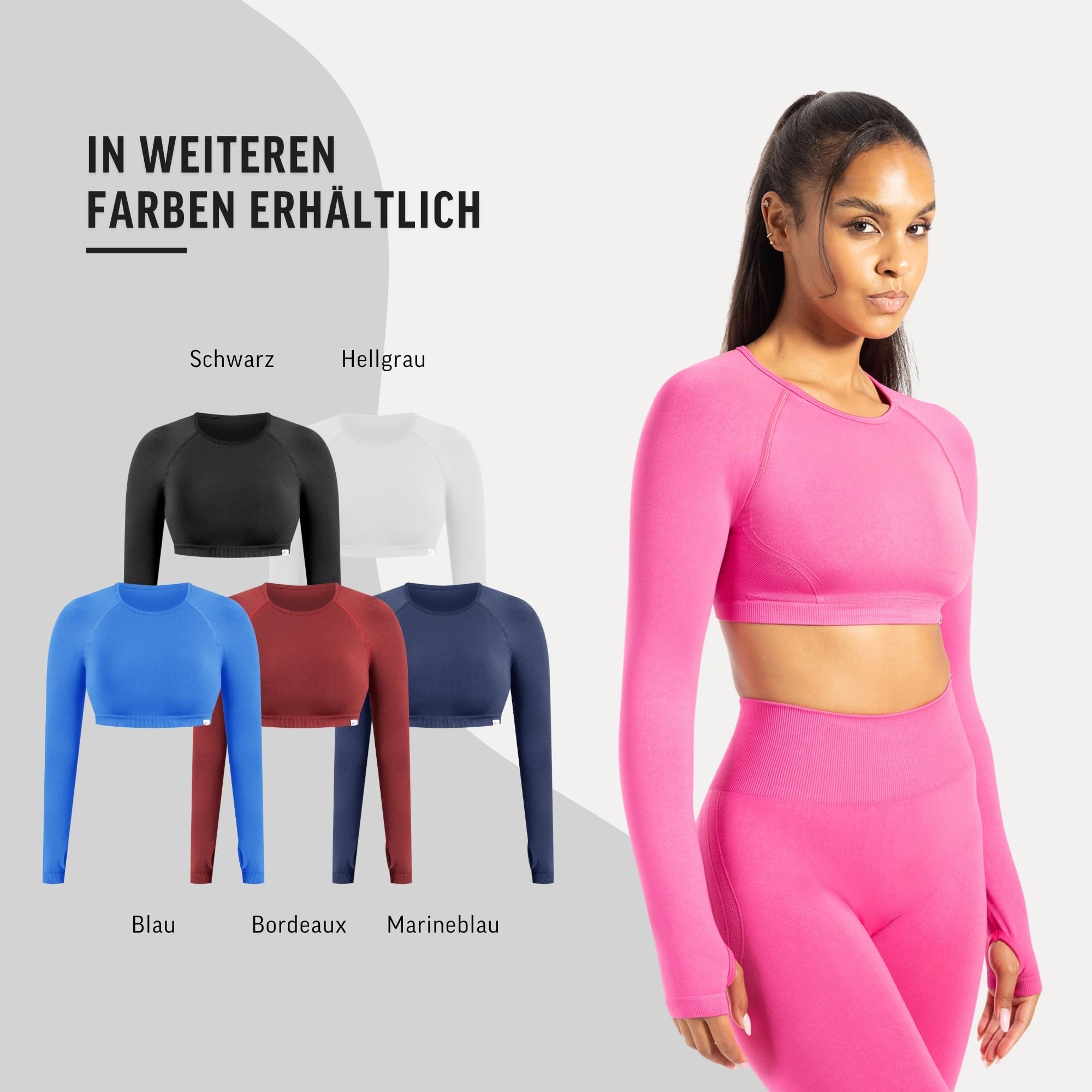 SMILODOX Longsleeve Damen Linnea, Sportshirt mit Rückenausschnitt und Snatched Bund, Funktionsshirt Extra Lange Ärmel mit Daumenloch, Figurbetontes Langarmshirt für Gym, Yoga und Freizeit