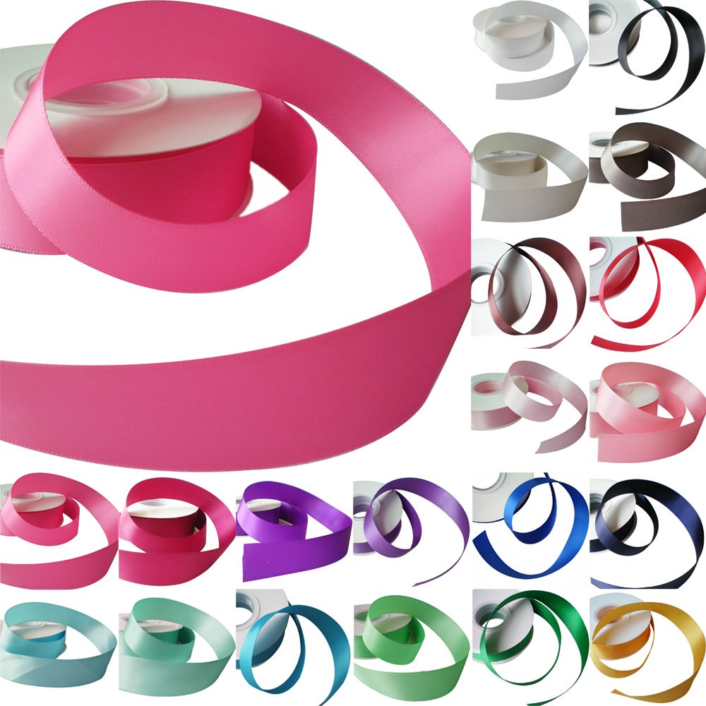 Time to Sparkle (Hot Pink Satin Ribbon Reel Wide Double Faced Satin Ribbon Roll Quality Ribbon Crafts- 3mmX 50M