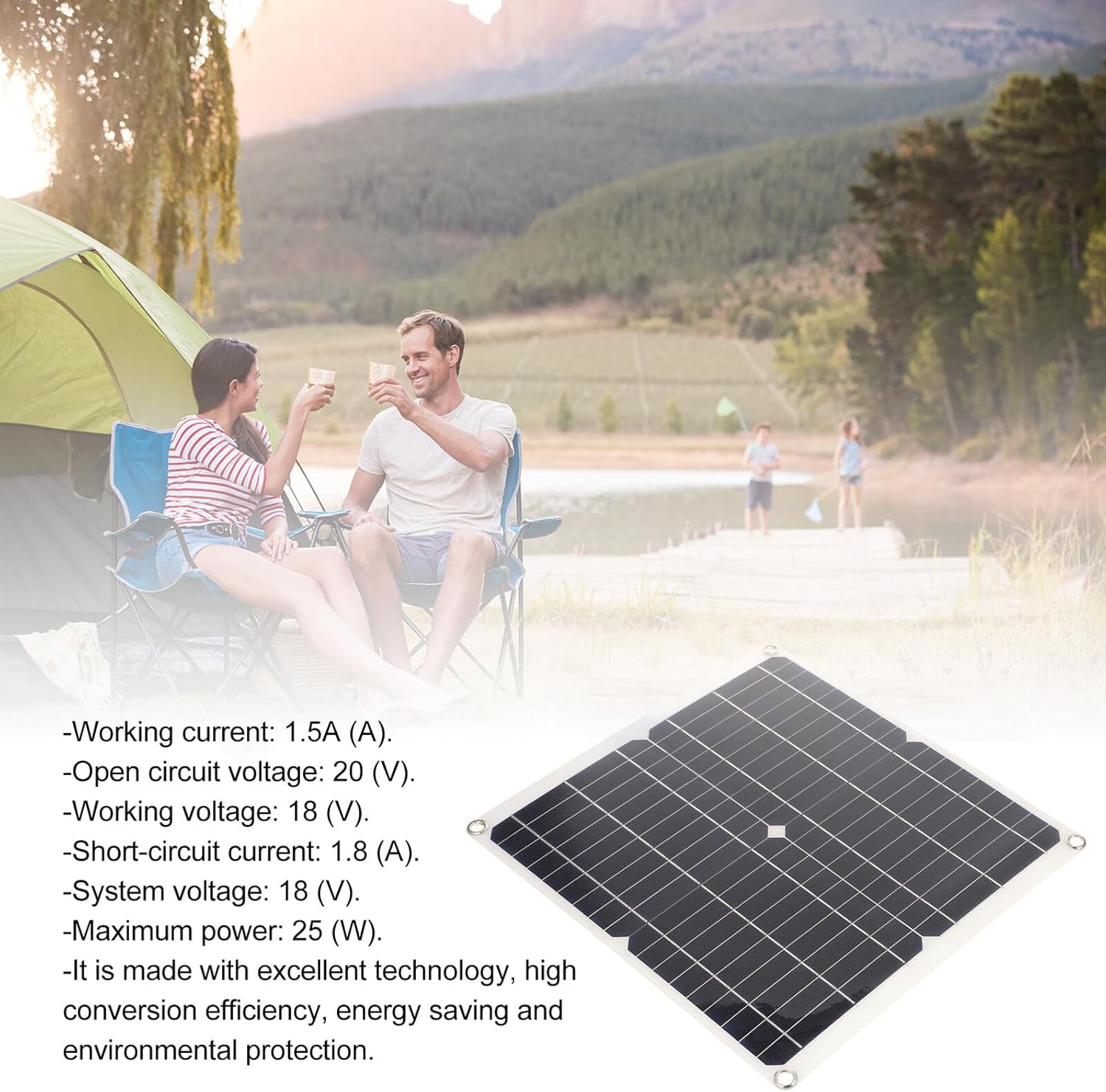 25w Monocrystalline Flexible Solar Panel Charger with 30a Controller Portable Outdoor Solar Charging Equipment for Emergency Phone and USB Devices
