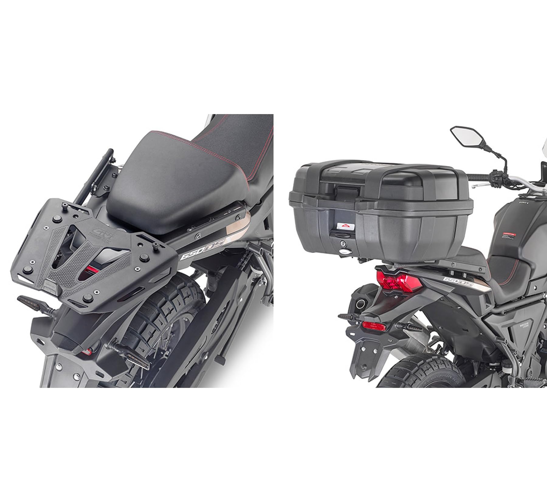 givi motorradkoffer monolock schwarz tech 29 lt für original gepäckgitter kompatible mit voge valico 650ds 2021 2022 2023 2024 mototopgun