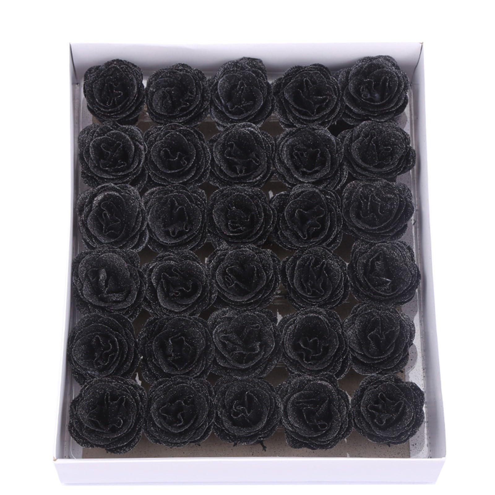 Cabeza de flor negra, 30 unidades, oro en polvo, ramo de rosas eternas, cabeza de rosa 062996