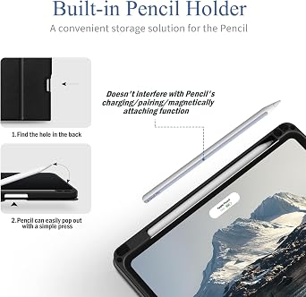 Antbox Case for iPad Air 11-inch M4/M3/M2 (2026/2025/2024), iPad Air 5th/4th Generation 10.9'' Vegan Leather with Pencil Holder Typing Angle Auto Sleep/Wake Muti-Stand