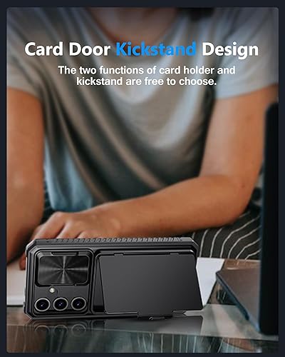 Miniatura 7 de ATATOO Funda tipo cartera para Samsung Galaxy S24, tarjetero integrado (almacena 4-5 tarjetas) y cubierta deslizante para cámara y soporte,