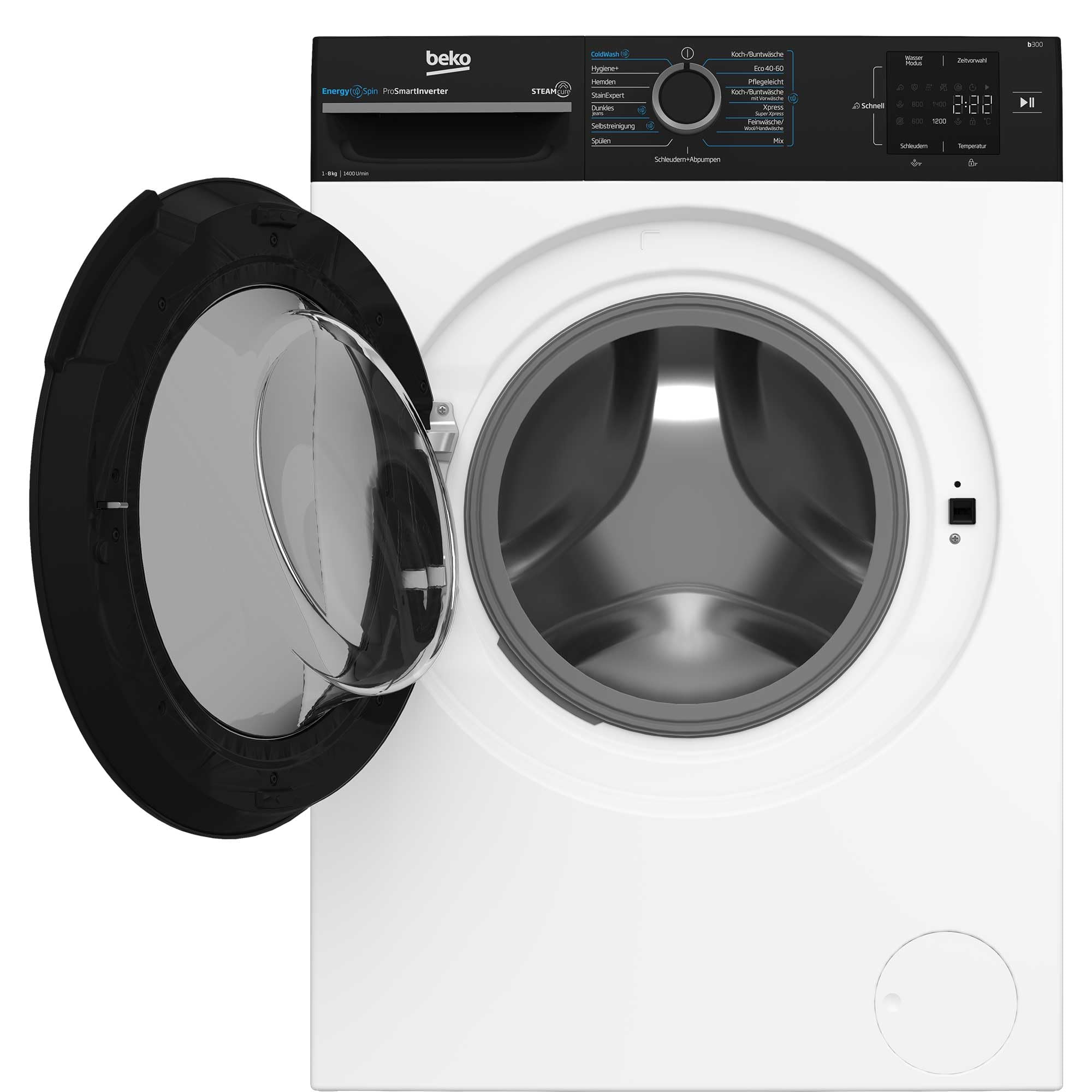 Beko BM3WFU3841R Waschmaschine 8 kg 1400 U/min SteamCure Dampffunktion Weiß