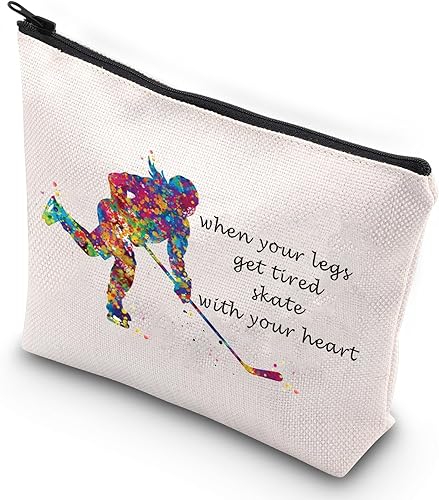 G2TUP Bolsa de cosméticos de hockey sobre hielo, estuche de maquillaje para jugadores de hockey, regalo para niñas cuando tus piernas se cansan