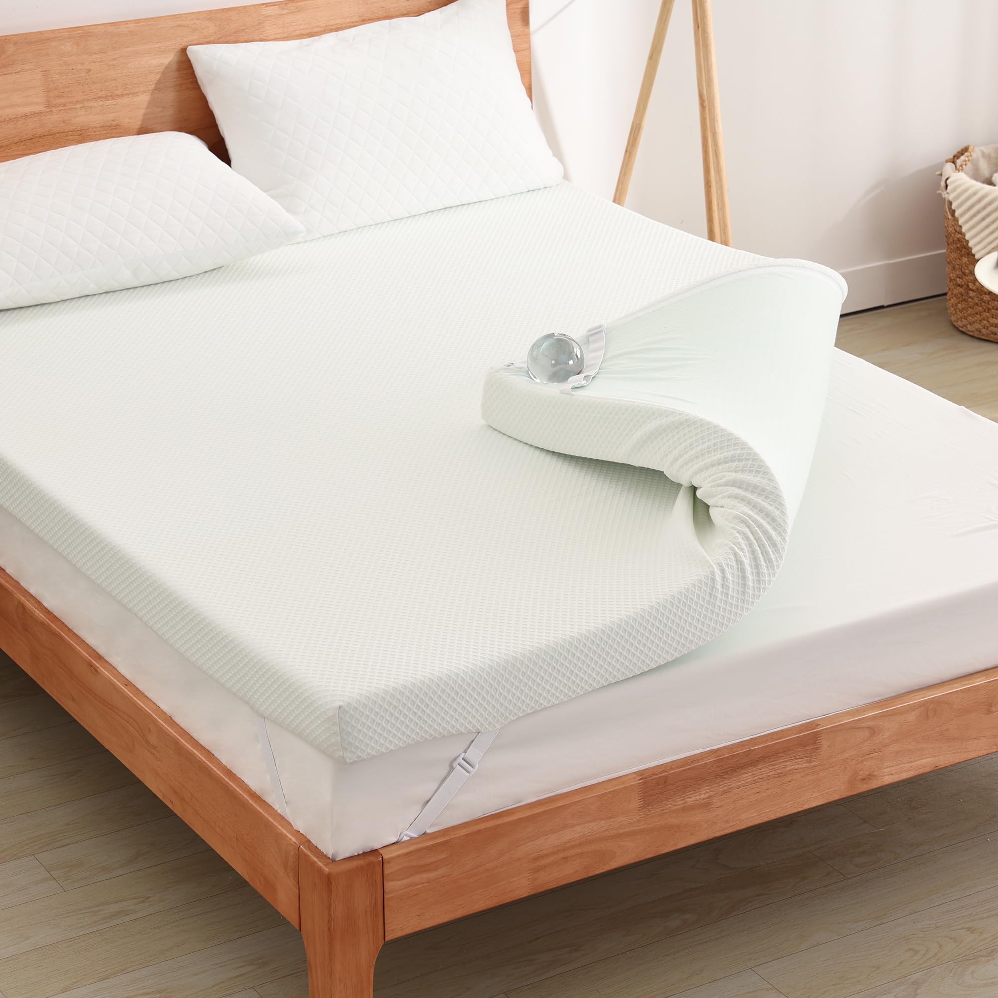 EGO Home Premium Gel-Topper 180x200cm 5cm H2 Weich - Gelschaum mit Grüntee-Extrakt, Antibakterieller Atmungsaktiver Bezug, Öko-TEX® Zertifiziert, Matratzentopper für Boxspringbett/Schlafsofa