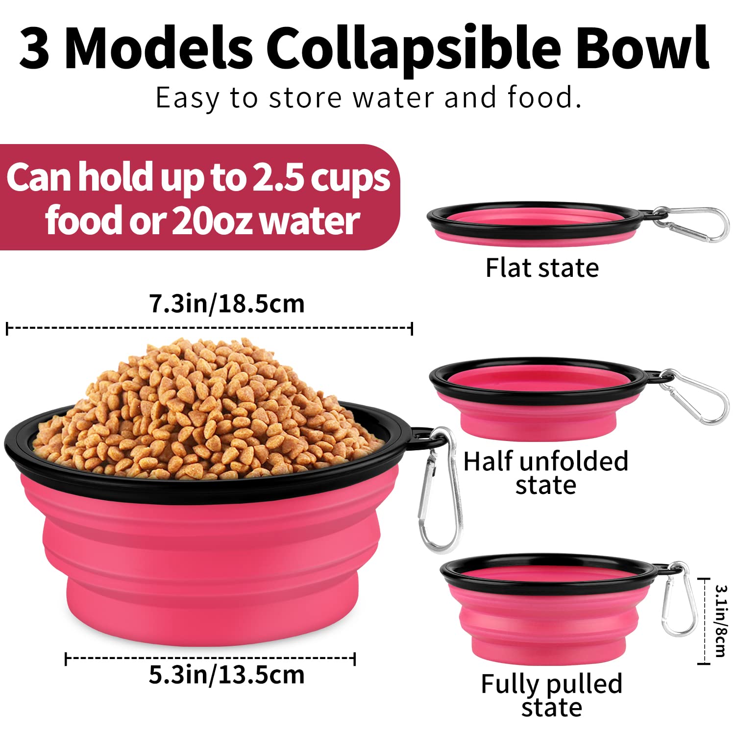 Faltbarer Hundenapf, leicht und tragbar, ideal für Reisen, Wandern, Camping und den täglichen Gebrauch