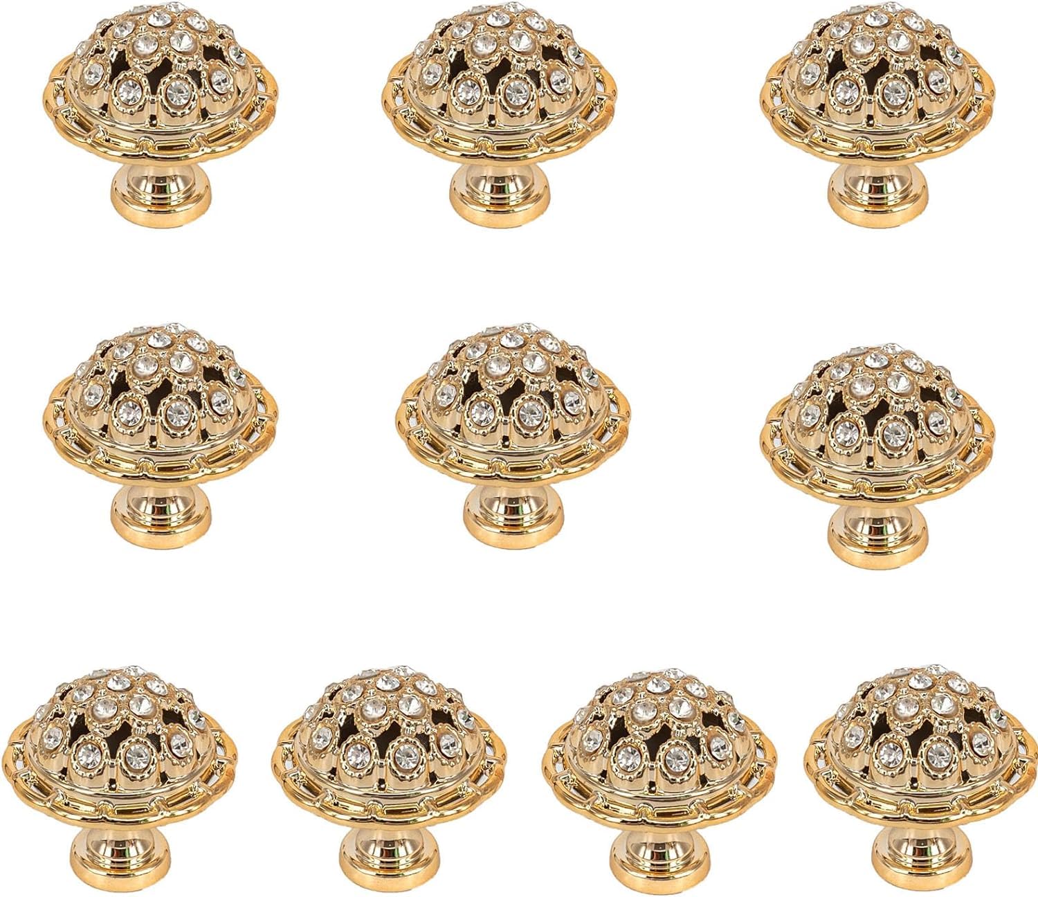 Azonee Crystal Drawer Door knobs, Modern Luxury Furniture Knobs Handles, Diamond Shiny Cabinet Pull Handles, with Mounting Screws, Ideal for Kitchens, Dressers, Doors, Cabinets, 10 Pcs