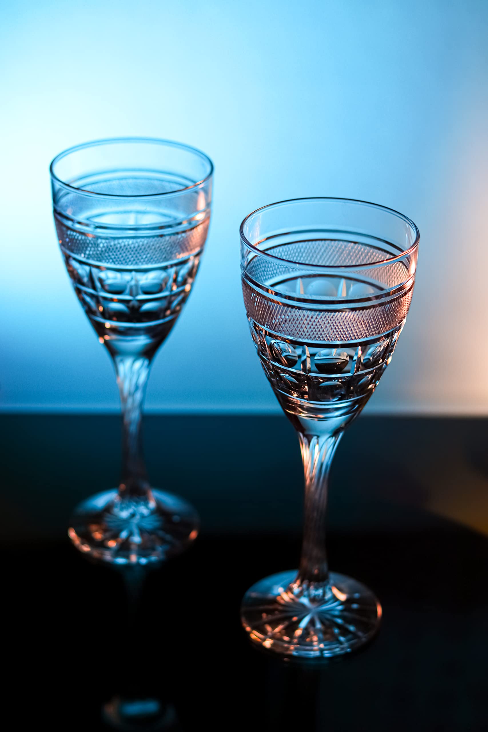 Buy Crystal Design - Hand-Cut Italian Style Crystal Wine Glasses 