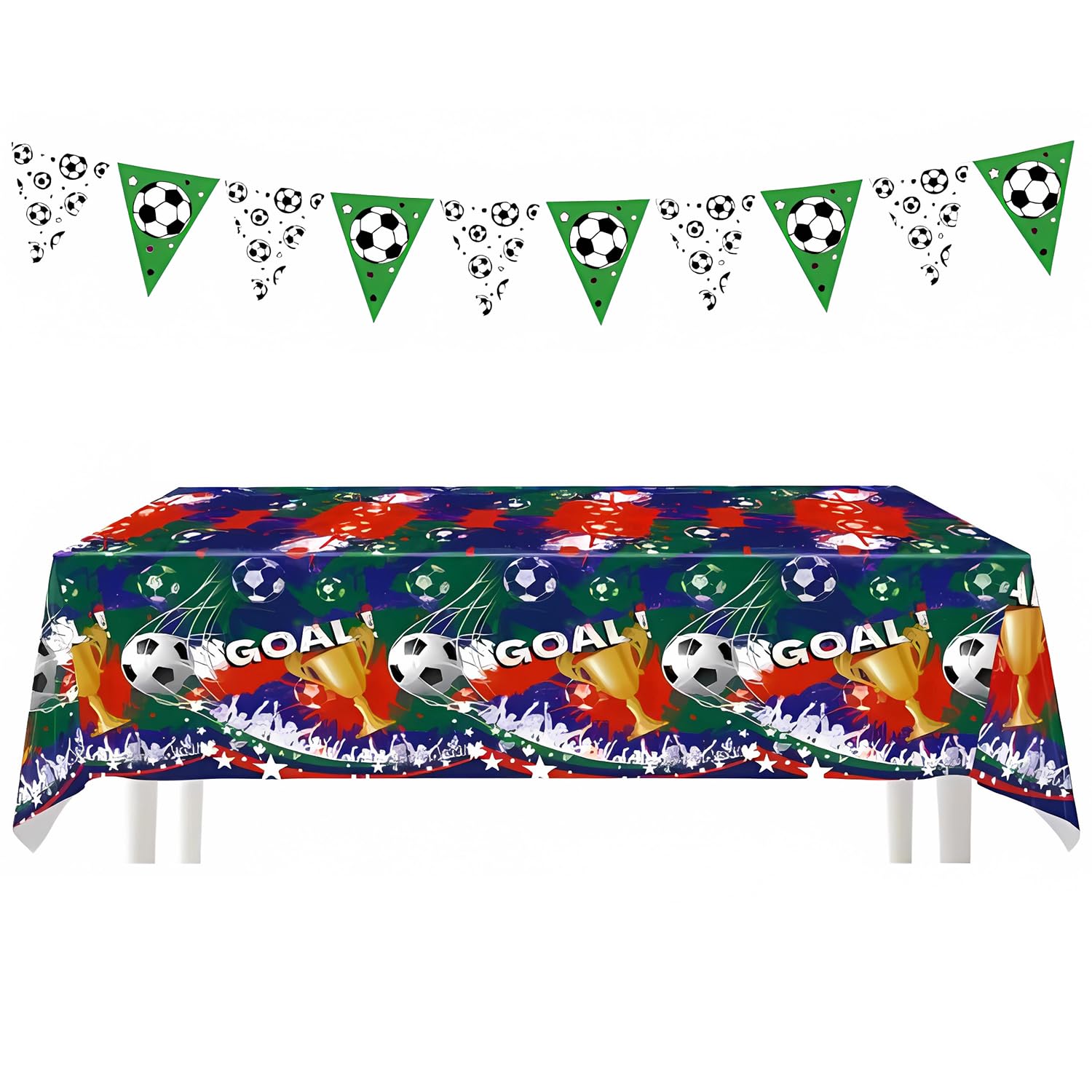 Fournitures sur le thème du football Yimi nappe et bannière de fête