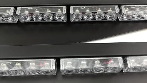 Miniatura 4 de TASWK 32 luces LED de 32 W de 32 W para visera, parabrisas, advertencia de peligro de emergencia, baliza estroboscópica, montaje dividido, lámpara