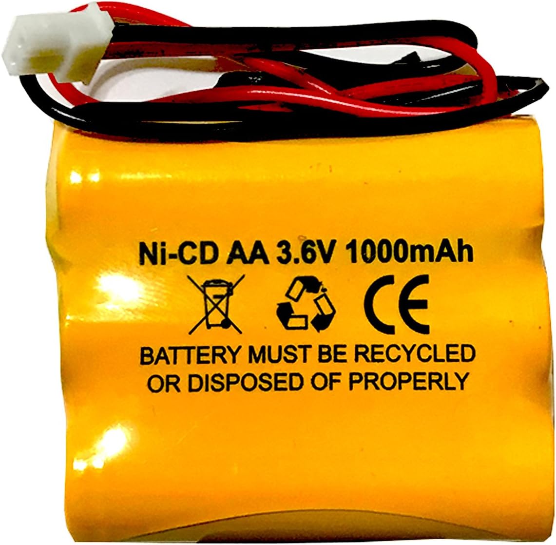 Saft B15CS03 Emergi-Lite C8 3.6v 1000mAh Ni-Cd Battery Replacement for Emergency and Exit Light White Connector Ni-Mh Battery Replacement