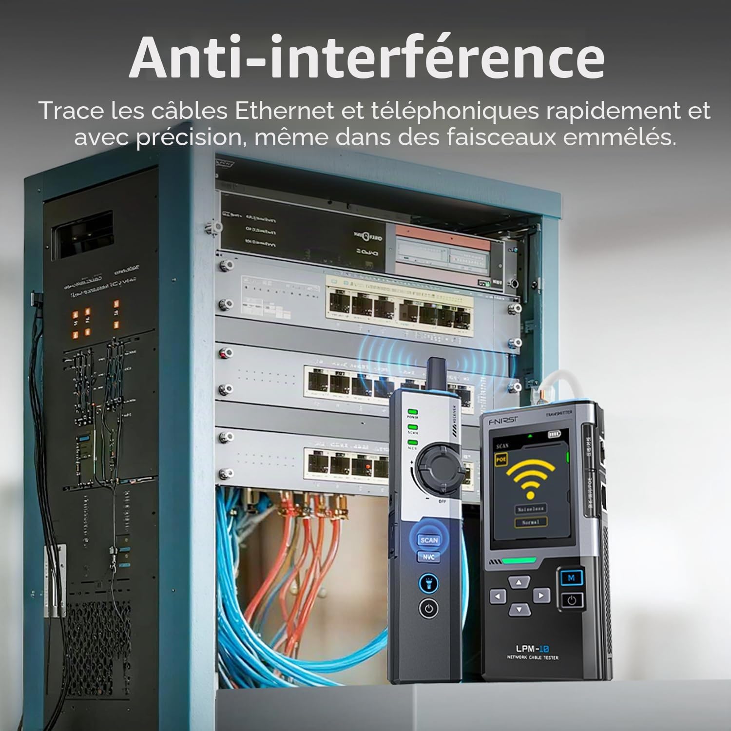 LPM-10A Localisateur de câble intelligent RJ45 RJ11 Ligne Tracker Longueur Test Flash Port Outil anti-interférence pour réparation et entretien