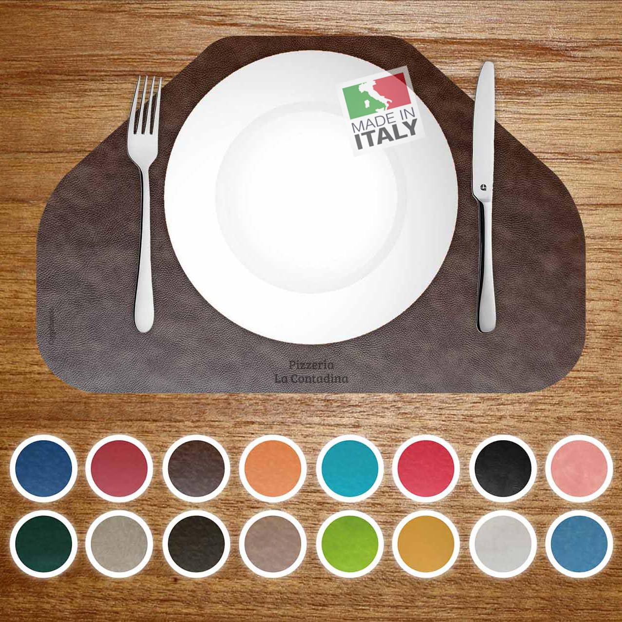 Juego de 6 manteles individuales lavables americanos, de piel sintética, lavables a máquina, antimanchas, para casa, cocina, restaurante, hotel zen (marrón piel, 6 unidades – S)