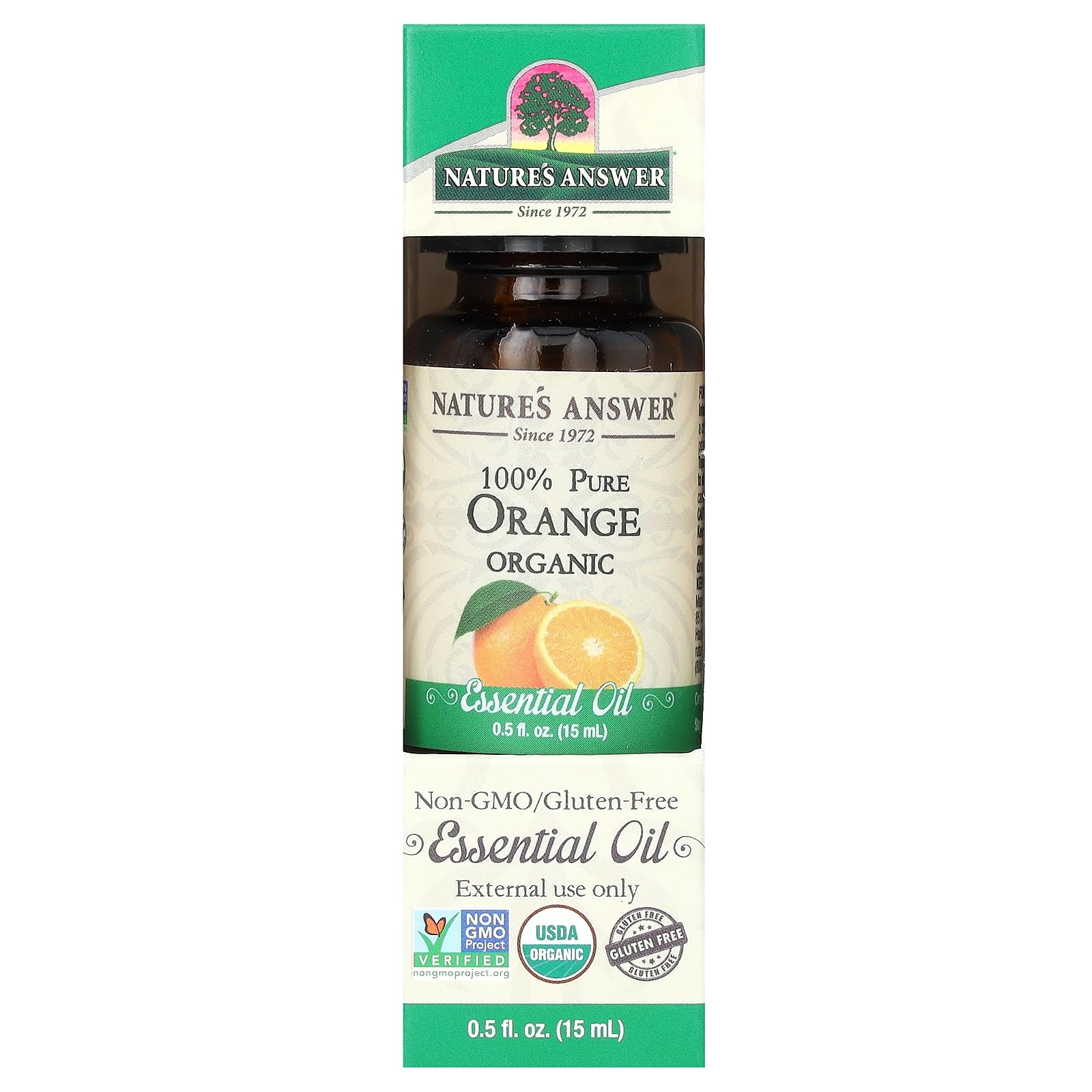 Orgánica de aceite esencial, 100% Pure Orange, fl oz 0,5 (15 ml) - respuesta de la naturaleza