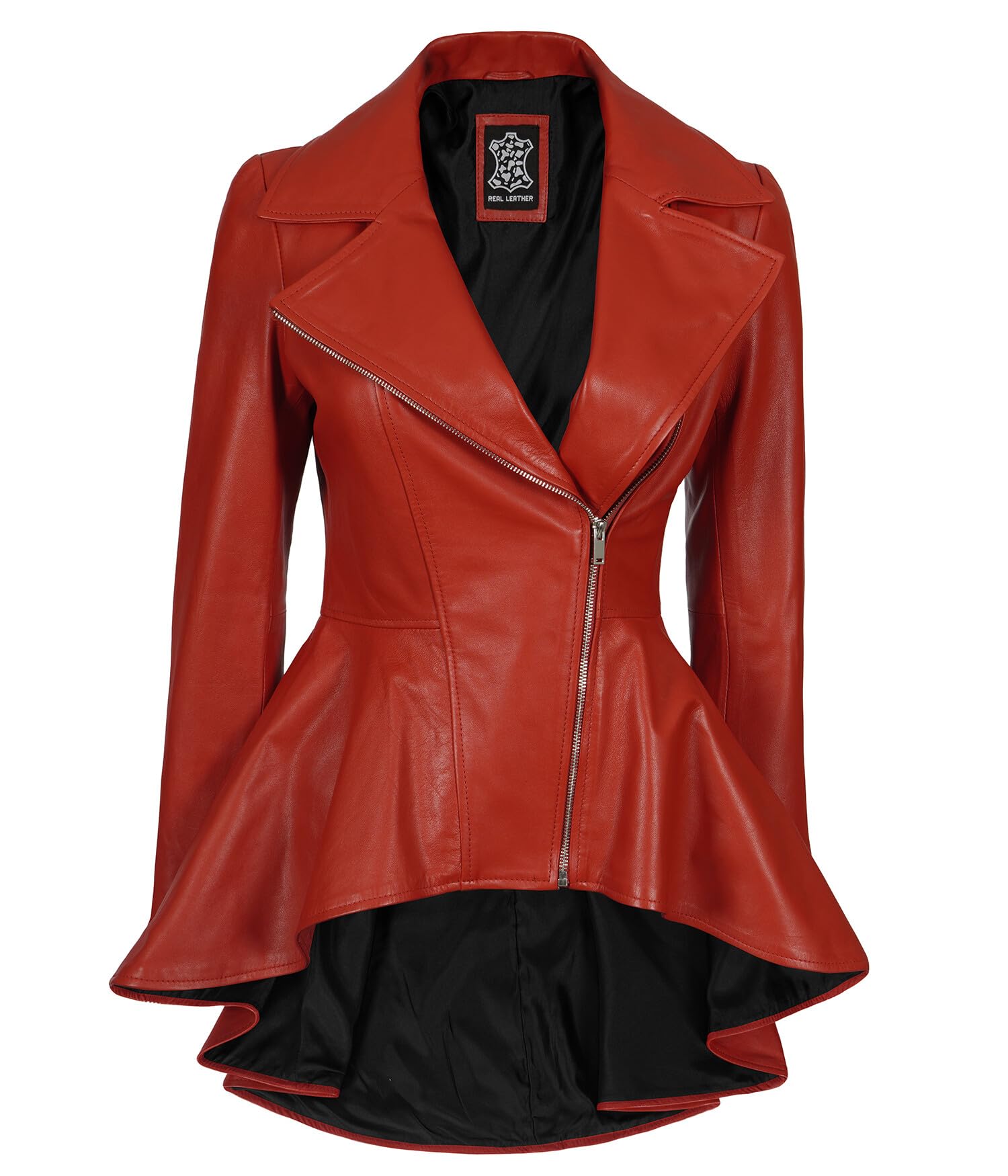 fjackets Real Leather Bomber Jacket - Motorcycle Casual Stand Collar with a Removable Hood